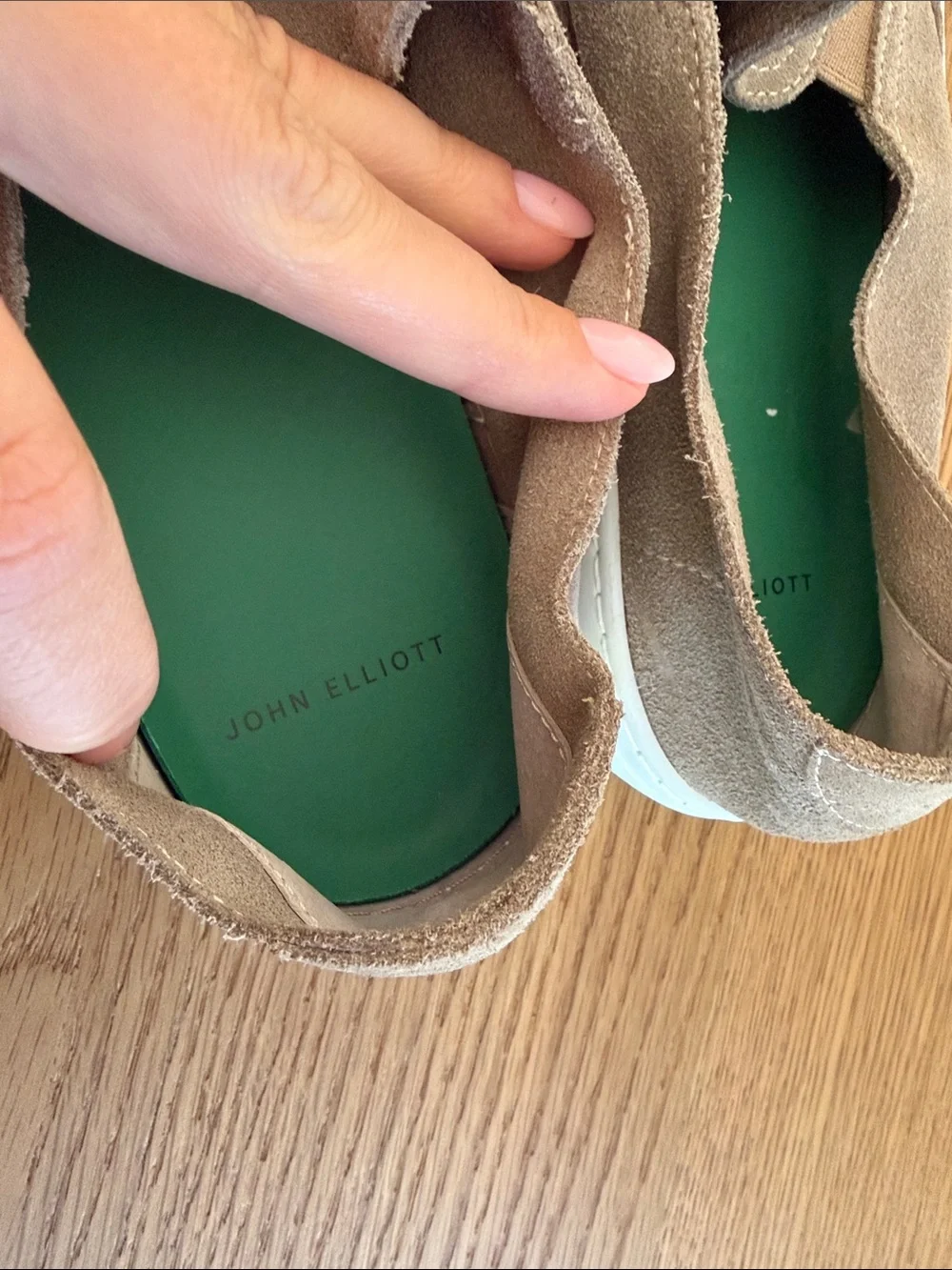 John Elliott - Haze Suede Mocha Slip On Sneakers